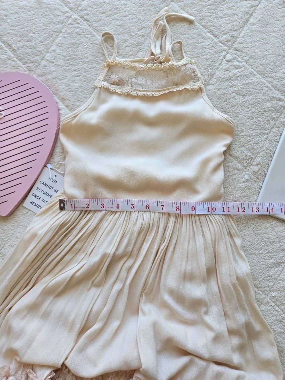 Joyfolie Catrin Dress in White Girls' Sleeveless Lace Trim Party Dress Size 7